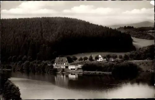 Ak Stausee Ahausen im Sauerland Niedersachsen, Blick auf Restaurant Am See, Inh. G. Fretter