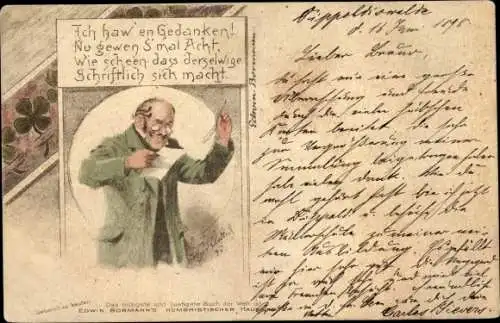 Künstler Litho Lewin, Arthur, Edwin Bormanns Humoristischer Hausschatz, Ich haw en Gedanken