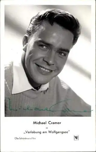 Ak Schauspieler Michael Cramer, Portrait, Autogramm, Verlobung am Wolfgangsee