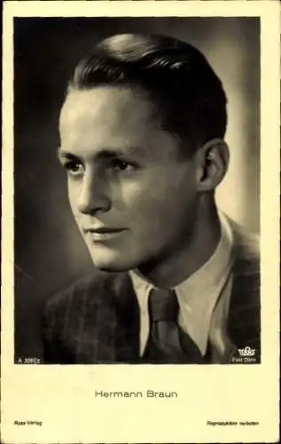 Ak Schauspieler Hermann Braun, Portrait