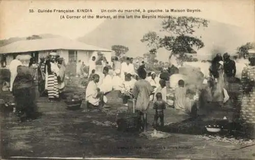 Ak Kindia Guinea, Marktecke, Maison Beynis