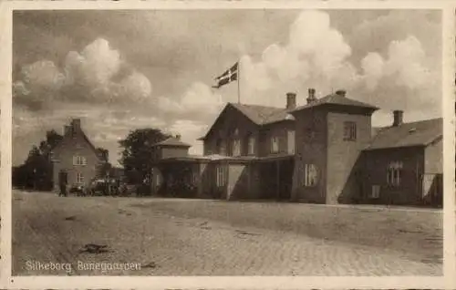 Ak Silkeborg Dänemark, Bahnhof