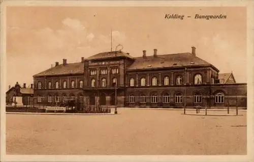 Ak Kolding Dänemark, Bahnhof