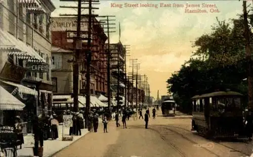 Ak Hamilton Ontario Kanada, King Street looking East from James Street