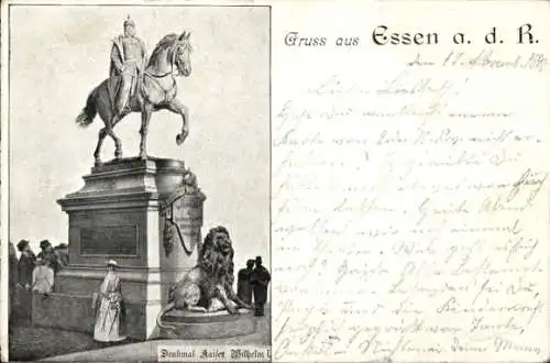 Ak Essen im Ruhrgebiet, Reiterdenkmal Kaiser Wilhelm I