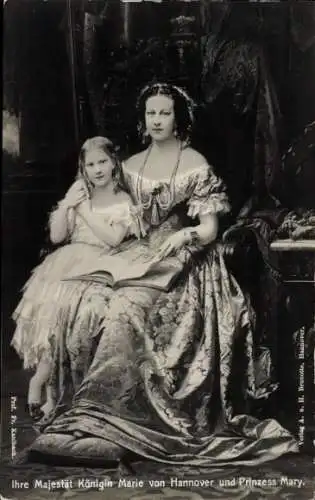 Ak Königin Marie von Hannover und Prinzessin Mary