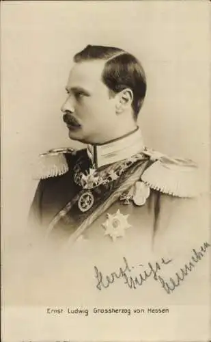 Ak Großherzog Ernst Ludwig von Hessen, Portrait, Uniform, Orden