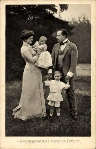 Ak Großherzog Herzog Ernst Ludwig mit Familie, Großherzogin Eleonore