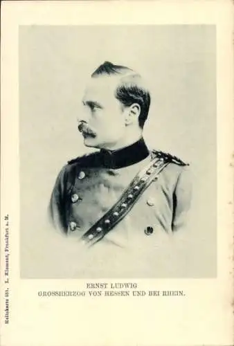 Ak Großherzog Ernst Ludwig von Hessen und bei Rhein, Porträt