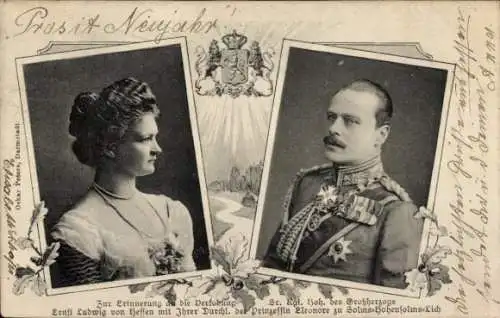 Ak Großherzog Ernst Ludwig von Hessen, Eleonore zu Solms-Hohensolms-Lich