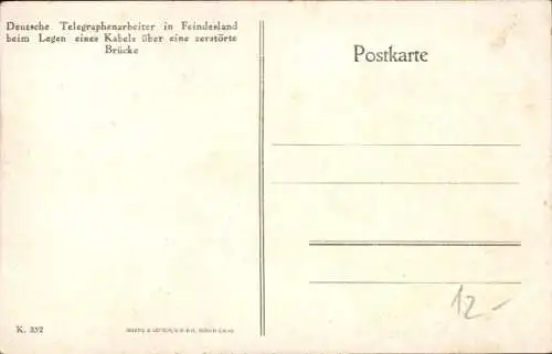 Ak Deutsche Telegraphenarbeiter, Soldaten in Uniformen, I. WK