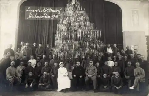 Foto Ak Markt Oberdorf Marktoberdorf im Allgäu, Soldaten im Lazarett, Weihnachten 1916