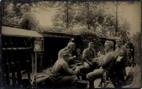 Foto Ak Ukraine, Stellung an der Boldurka, KuK Soldaten, Deutschmeister im Felde 1916