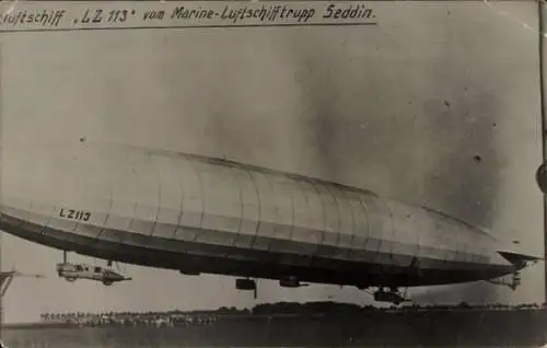 Foto Ak Luftschiff LZ 113 vom Marine-Luftschifftrupp Seddin