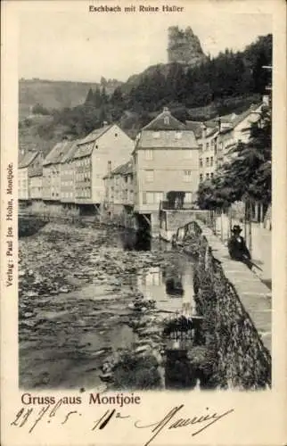 Ak Monschau Montjoie in der Eifel, Eschbach mit Ruine Haller