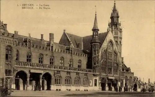 Ak Brügge Brügge Flandern Westflandern, Bahnhof