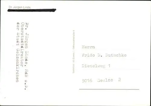 Ak Politiker Jürgen Linde, Portrait, Autogramm