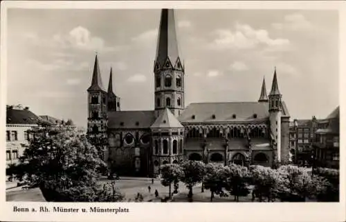 Ak Bonn am Rhein, Münster, Münsterplatz