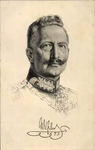 Künstler Ak Kaiser Wilhelm II., Portrait, Stengel 49153