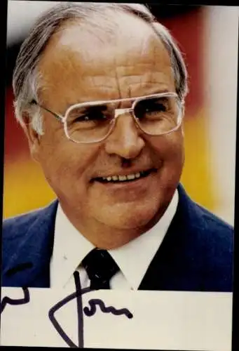 Ak Bundeskanzler Helmut Kohl, Porträt, Autogramm