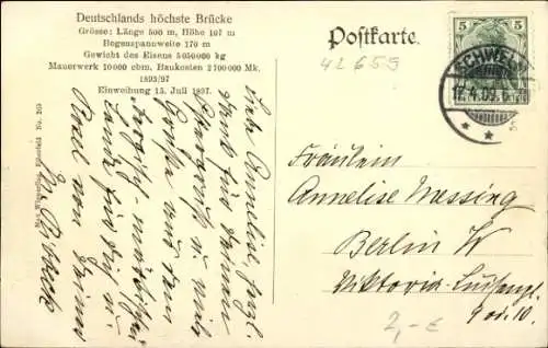 Ak Solingen im Bergischen Land, Müngstener Brücke, Kaiser Wilhelm Brücke
