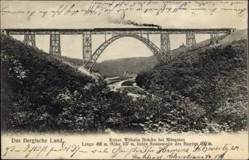 Ak Solingen im Bergischen Land, Müngstener Brücke, Kaiser Wilhelm Brücke