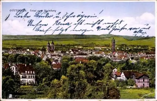 Ak Göttingen in Niedersachsen, Blick vom Hainberg, Gesamtansicht