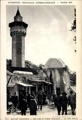 Ak Paris, Internationale Kolonialausstellung 1931, tunesische Sektion, Café Maure