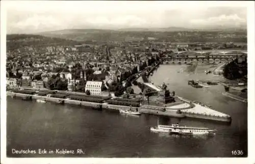 Ak Koblenz am Rhein, Deutsches Eck, Panorama