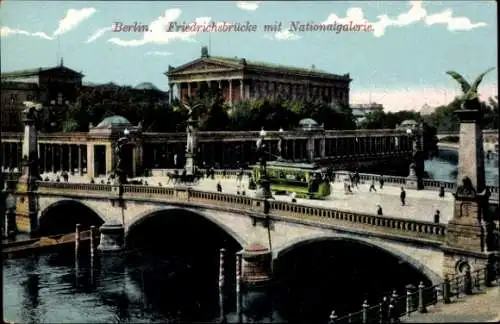 Ak Berlin Mitte, Friedrichsbrücke, Nationalgalerie