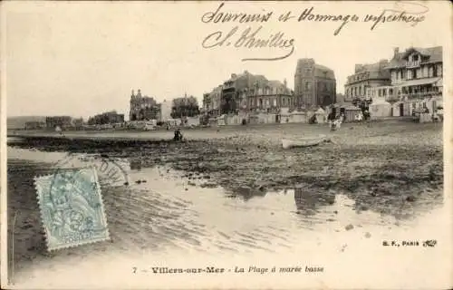 Ak Villers sur Mer Calvados, La Plage a maree basse