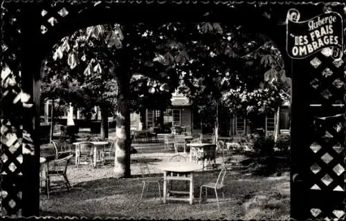 Ak Villers sur Mer Calvados, Auberge des Frais Ombrages, Außenterrasse, Avenue de la Gare