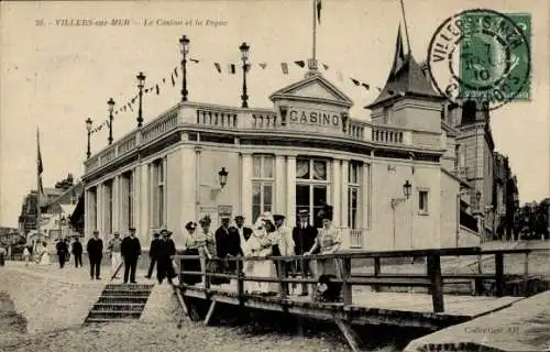 Ak Villers sur Mer Calvados, Casino, Digue