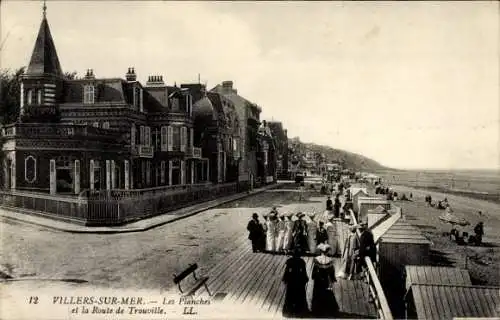 Ak Villers sur Mer Calvados, Les Planches, Route de Trouville