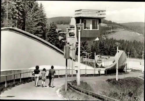 Ak Oberhof im Thüringer Wald, Rennschlittenbahn