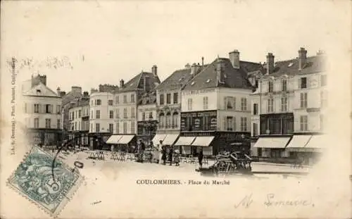 Ak Coulommiers Seine et Marne, Marktplatz