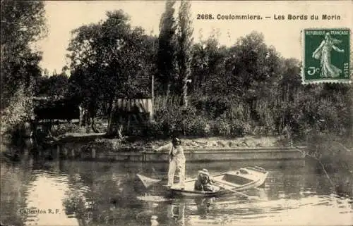 Ak Coulommiers Seine et Marne, Les Bords du Morin