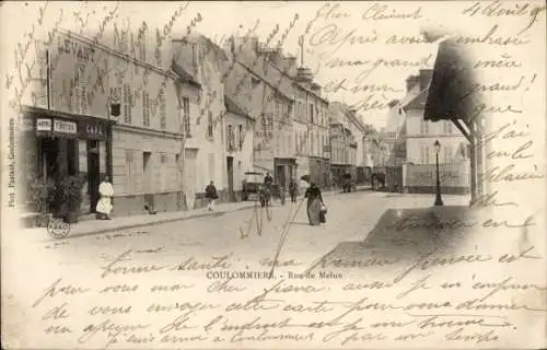 Ak Coulommiers Seine et Marne, Rue de Melun