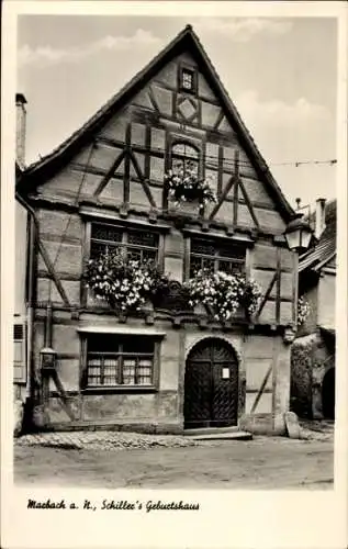 Ak Marbach am Neckar, Schiller's Geburtshaus, Fachwerk