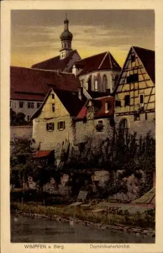 Ak Wimpfen am Berg Bad Wimpfen am Neckar, Dominikanerkirche, alte Häuser