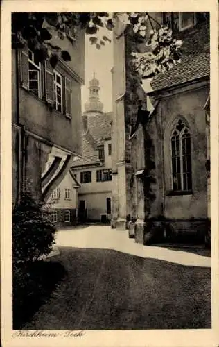 Ak Kirchheim unter Teck Württemberg, Kirchenfenster, Turm, Straße