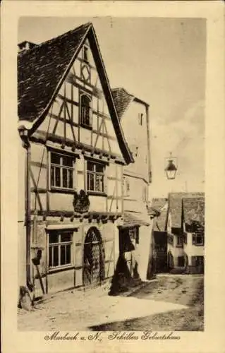 Ak Marbach am Neckar, Schiller's Geburtshaus, Fachwerk