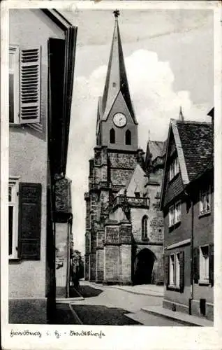 Ak Friedberg in Hessen, Stadtkirche, Gasse