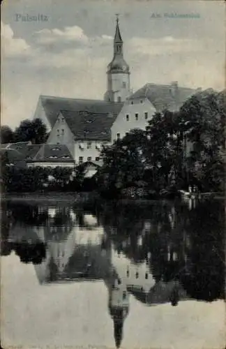 Ak Pulsnitz Sachsen, Am Schlossteich