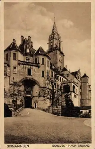 Ak Sigmaringen an der Donau, Schloss, Haupteingang