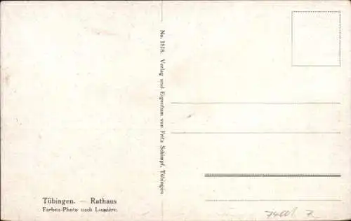 Ak Tübingen am Neckar, Rathaus