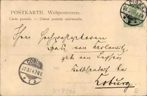 Ak Pirna an der Elbe, Relief an der Stadtkirche