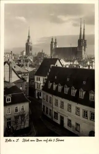 Ak Halle an der Saale, Blick vom Dom auf die 5 Türme