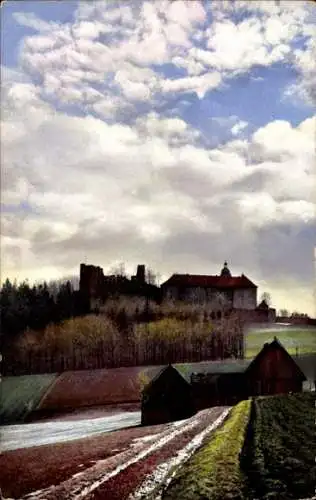 Ak Frauenstein im Erzgebirge, Schloss Frauenstein, Nenke und Ostermaier