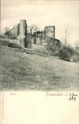 Ak Frauenstein im Erzgebirge, Ruine